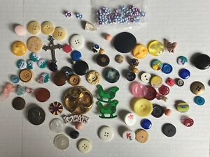 Vintage & Modern Mixed Color Button Lot Sew Quilting Journal Crafting Sewing