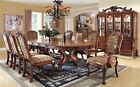 NEW Traditional Brown Oak Dining Room 9 piece Rectangular Table Chairs Set ICC0
