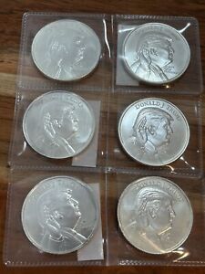 Donald J Trump 45th President- 1 Ounce .999 Fine Silver Coin.  Set Of 2 Coins