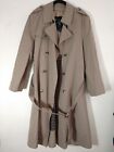 Hart Schaffner Marx Removable Wool Lined Double Breasted Trench Coat Men 44R VTG