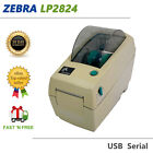 Zebra LP2824 Direct Thermal Barcode Label Printer USB Serial NO AC Adapter