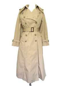 Vintage Fox Run Trench Coat Small Women Khaki Cotton Blend Removable Liner
