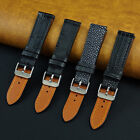 Black Watch Band Men Classic Real Leather Watch Strap Quick Release Wristband