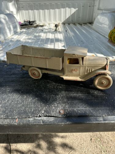 Antique Buddy L 1930s Dump Truck Pressed Steel Toy For Parts or Restore