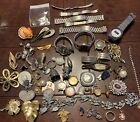 Vintage Antique Mixed Jewelry Lot, Watch Band, Pins