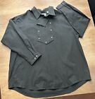 Frontier Classics Shirt Mens Brown Black Check Double Breasted L/S Western 2XL