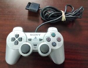 Sony PS2 Satin Silver Controller SCPH-10010 Dualshock 2