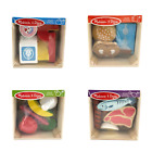 Melissa & Doug Food Groups - Wooden Pieces & 4 Crates Multi-Play Food Sets, New