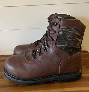 Wolverine Boots Mens 13 EW Brown Leather Camo 600 Gram Hunting Boots Excellent!