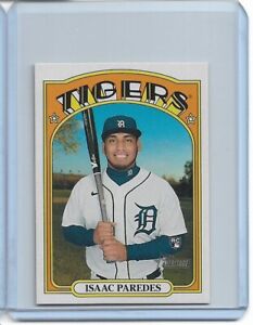 2021 Topps Heritage High Number Isaac Paredes Mini Rookie #'d 036/100 Rays #601