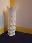 Milk Glass Tulip Vase Tall White Vase Swag Drapery Vase Vintage White Wedding...