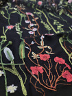 Black Lace Multicolor Floral Butterflies Embroidery Prom Fabric Sold By The Yard