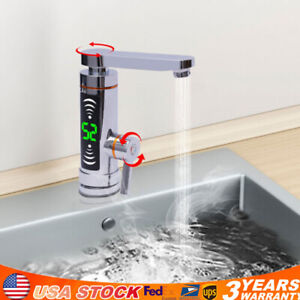 110V Electric Instant Hot Water Heater Shower Kitchen Tap Faucet Digital Display