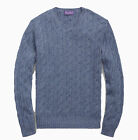 $995 Ralph Lauren Purple Label Cashmere Cable Knit Slim Fit Crew Neck Sweater