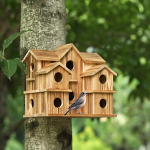 Handmade Large Bird House 10 Hole Garden Backyard Bluebird Cardinals Hummingbird