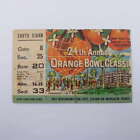 1958 Orange Bowl Ticket Oklahoma Sooners Duke Blue Devils ZJ10726