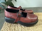 Dansko Red Butterfly Mary Jane Clogs Comfort Shoes Size 36 5.5-6