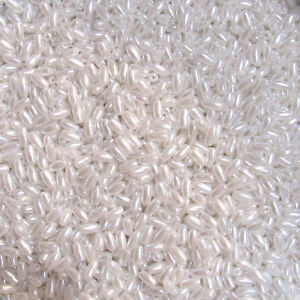 Pearl White 3x6mm Plastic/Faux Pearl Oats/Rice Beads (500 / 1000 pcs) Loose