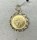 1945 Mexico 2.5 Pesos Gold Coin in 14K Twisted Bezel Pendent Dos Y Medio 3.28g