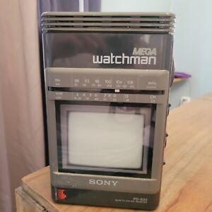 Sony Mega Watchman FD-500 Portable Black White TV FM/AM Receiver (Works)