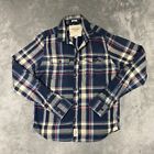 Abercrombie & Fitch Shirt Mens Size 2XL Blue Red Plaid Muscle Button Up Flannel