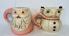 Johanna Parker Santa & Reindeer mugs. Set of 2 New