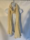 VINTAGE Knitted Lace SHAWL Scarf Wool Made in Austria Ivory / Cream