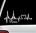 Eiffel Tower Paris France Heartbeat Lifeline Decal Sticker Car Window | BG 564