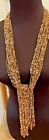 Handmade Bead Drape Necklace or Belt Amber & Clear Glass Beads