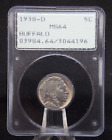 New Listing1938 D Indian Head Buffalo Nickel 5c PCGS MS64 BU Unc RATTLER Old Green #523
