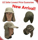 Mens Outdoor Fishing Hiking Army Military Snap Brim Neck Cover Sun Flap Hat SJP