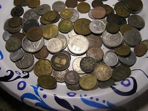 Mixed lot of circulated FOREIGN COINS 13 ounces - No junk.  Take a look.