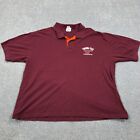Vintage Virginia Tech Hokies Polo Shirt Men 2XL XXL Maroon Cotton Rugby Y2K Prep