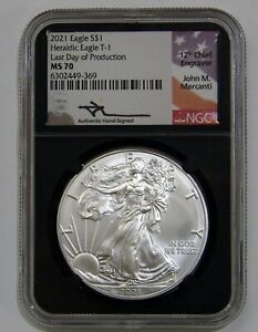 2021 - Silver American Eagle - Type 1 - NGC MS 70 Last Day of Prod. - Mercanti