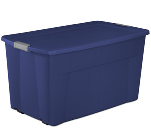 45 Gallon Wheeled Latch Tote Plastic Home Office Storage Box Sturdy Latch