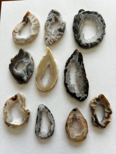 10 pcs Geode Slices LOT A  Great For Jewelry Wire Wrapping