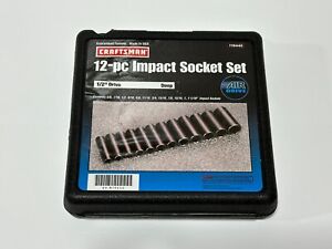 NEW Craftsman Tools USA 19440 12pc SAE Deep Impact Socket Set, 1/2” Drive, 6 Pt.