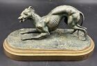 Vintage Greyhound Whippet Metal Dog Sculpture After Pierre Jules Mene