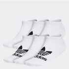 Adidas No Show Socks 6 Pack Mens Size 6-12 White Moisture Wicking NWT
