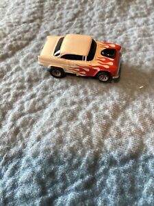 afx magna sonic 55 chevy white red flames ho slot car