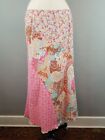 CAbi Women's Size 10 Slight A Line Colorful Pink Printed Long Skirt