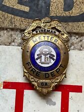 Obsolete 60's Metter, GA Volunteer Fire Department Fireman Badge License Plate