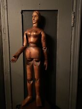 Antique Vintage Wooden Mannequin Large Doll Female Articulated Oddities 32” High