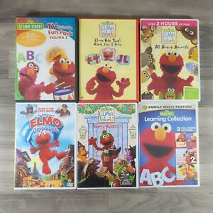 Sesame Street & Elmos World DVD lot of 6 Bundle Holidays Animals Grouchland