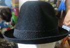 Vintage Champ Rugged Man Felt Fedora Hat Black Silk Finish Size 7 1/8