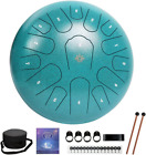 Steel Tongue Drum 12 Inches 15 Notes Musical Instruments Handpan Soft Bag Green