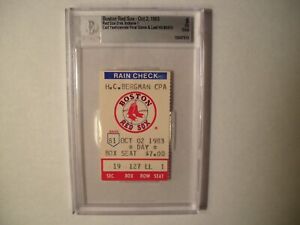 1983 Carl Yastrzemski ticket final game and last hit Boston Red Sox Beckett BAS