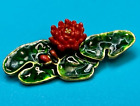 Water Lily Pad Lotus Flower Vintage Brooch Pin Signed by Museum of Fine Arts