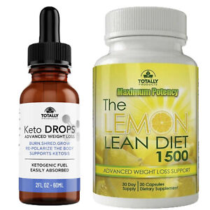 Advanced Keto Drops Lemon Lean Diet 1500mg Weight Loss Support Caps Combo Pack