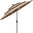 EliteShade Solar9ft 3Tiers Market Sunumbrella with 80 LED Lights Patio Umbrellas